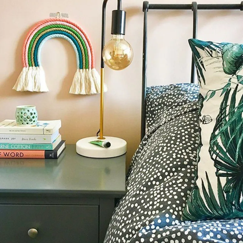 New Home Decoration Accessories Rainbow Hand Woven Nordic Fresh and Simple Children's Clothing Hanging Wall Decoratio | Дом и сад