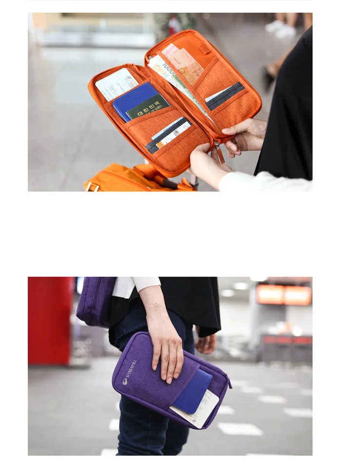 quality travel document storage bag wallet passport ID ticket flight credit card package box passport package