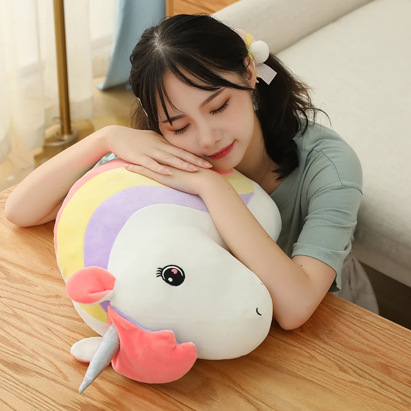 

1pc 50cm Rainbow unicorn toy cute plush pillow nap pillow sofa bedroom decoration girlfriend gift