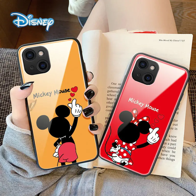 

Disney Mickey Minnie Cartoon Mobile Phone Case for iPhone 13 13pro 13mini 13pro max Plus Cute Anti-fall Cellphone Shell