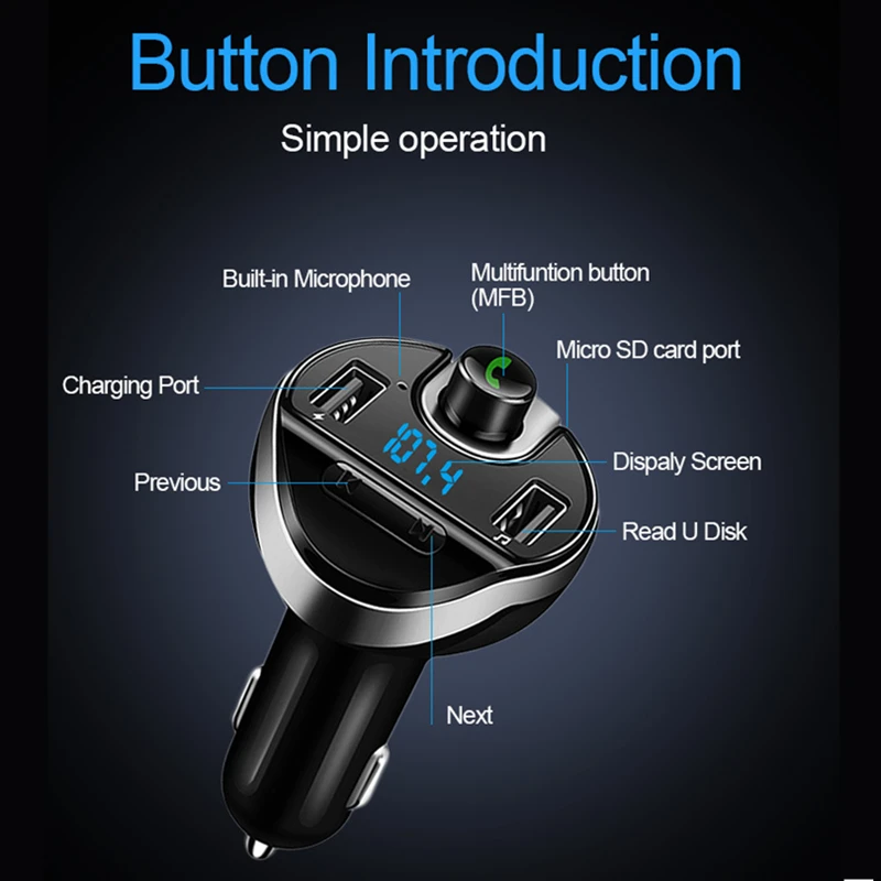 Новый беспроводной FM-передатчик Bluetooth автомобильный ЖК MP3-плеер радио передатчик