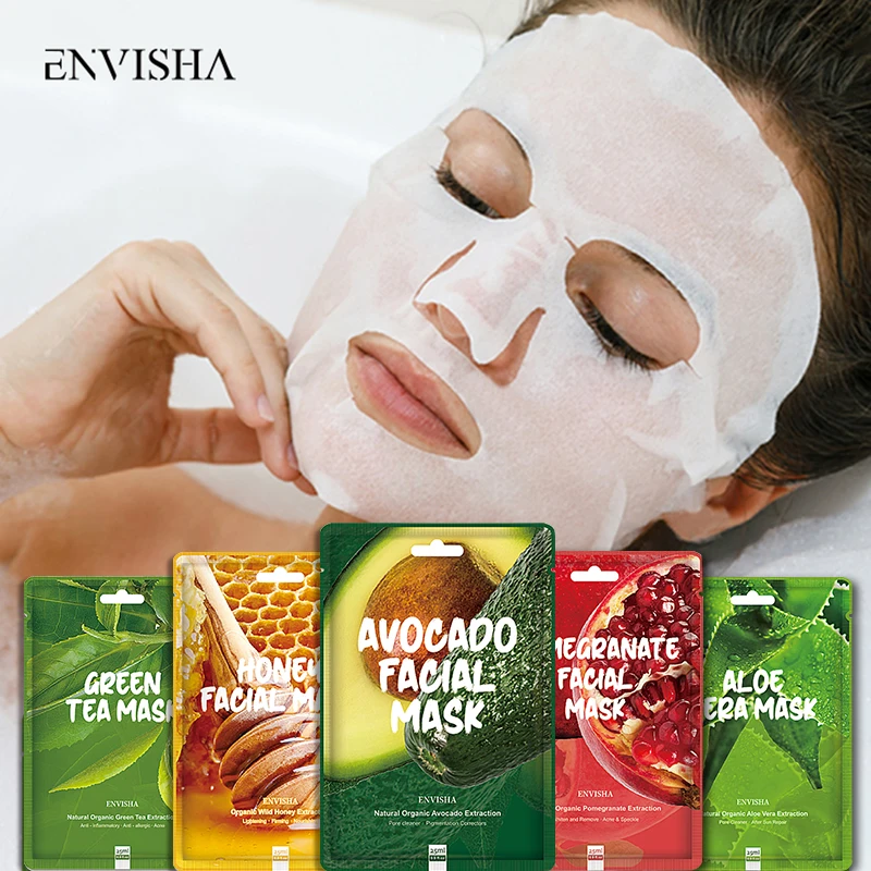 

ENVISHA Facial Mask Face Skin Care Natural Anti Wrinkle Aging Essence Moisturizing Whitening Oil Control Shrink Pores Anti Acne