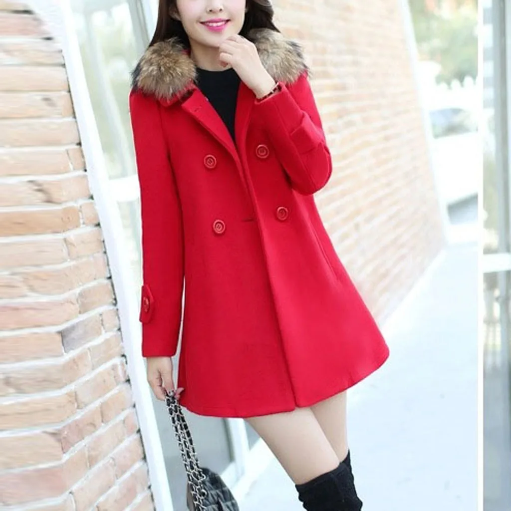 KANCOOLD пальто женские повседневные куртки средней длины двубортные с капюшоном