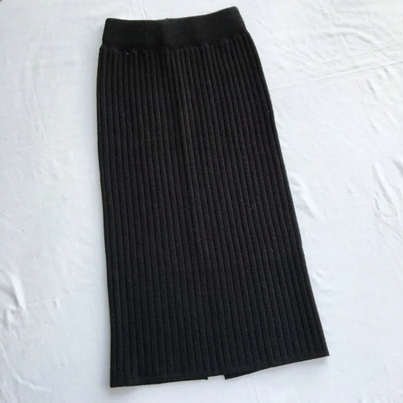 Юбка женская трикотажная средней длины винтажная Плотная юбка-карандаш с