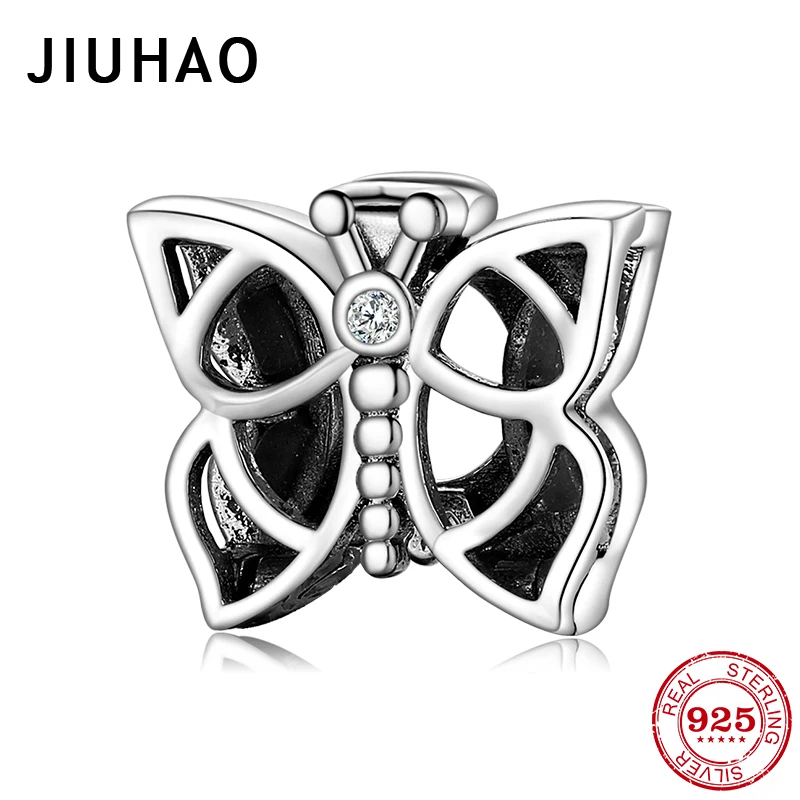 Женский ажурный браслет из серебра 925 пробы с подвесками бабочками|Ювелирные