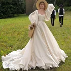 Свадебное платье Sevintage в стиле бохо, с пышными рукавами и оборками, свадебное платье с открытой спиной, а-силуэт, богемное свадебное платье