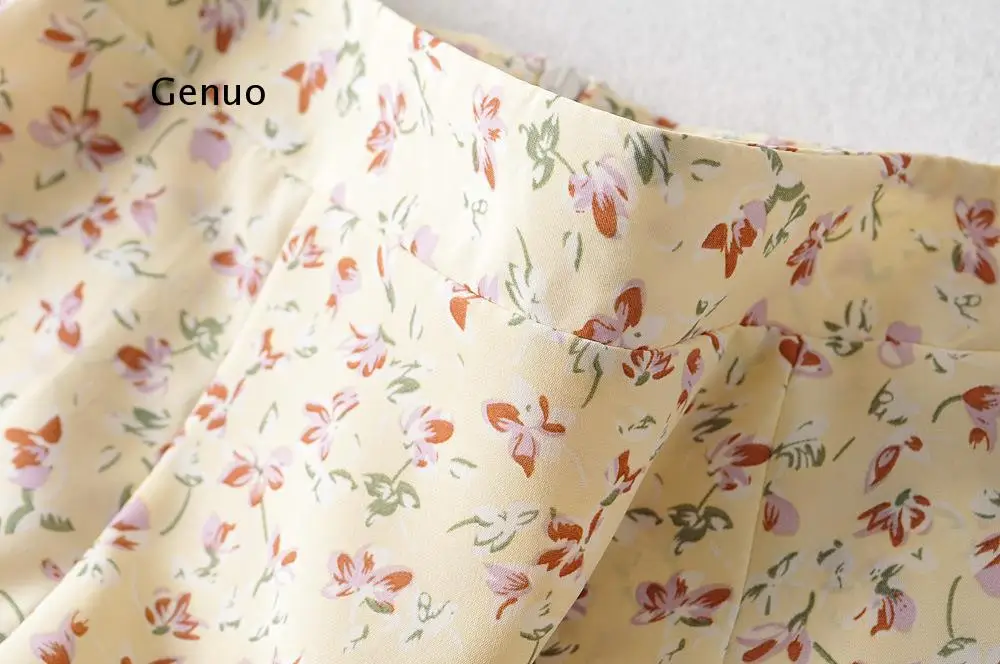 

Summer new women's floral print skirt high waist umbrella mini skirt Female invisible zipper chiffon print short skirt women