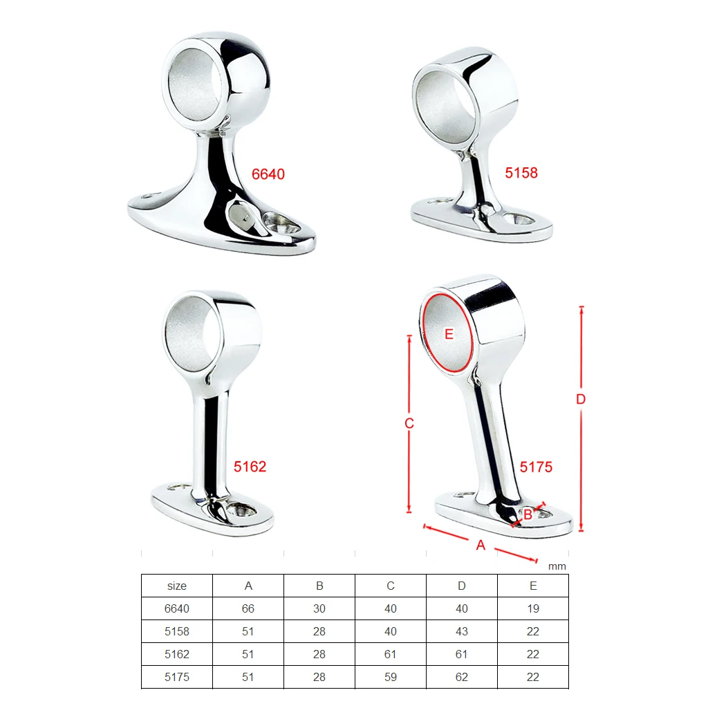 

Angles 316 Stainless Steel Boat Hand Rail Fitting Marine Railing Support Bracket Tube Stanchion Hardware Yacht Accessories