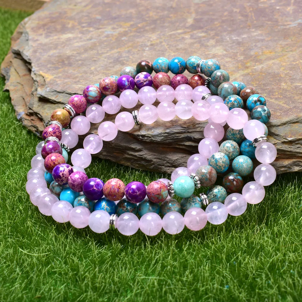

Bohemia 8mm Natural Stone Mixed Beaded Stretch Bracelet for Women Boho Jewelry Femme Wrap Bracelet Wholesale