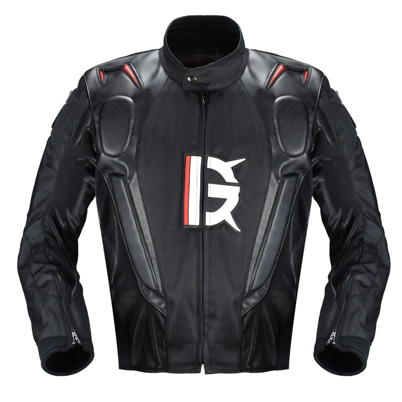 leather jacket Призрак гонки Водонепроницаемый мотоциклетная куртка высокая видимость светоотражающий, для мотокросса мотоциклетная куртка Гонки сапоги для верховой езды мотоциклетные Протектор Куртка - Цвет: leather jacket
