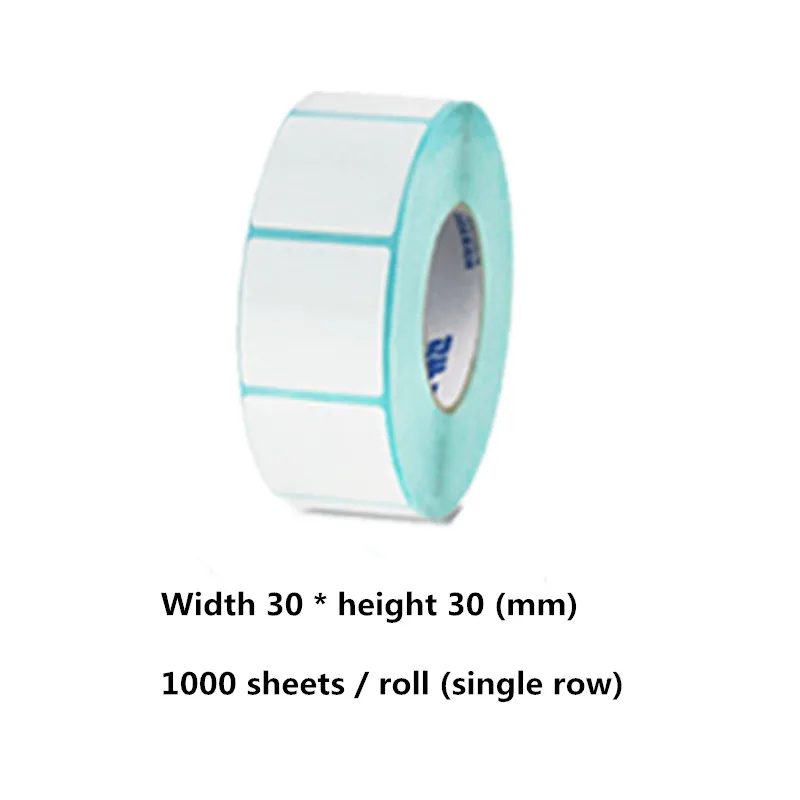 

Width 30 * height 30mm thermal printer label paper blank 1000 sheets / roll product price barcode QR code waterproof sticker