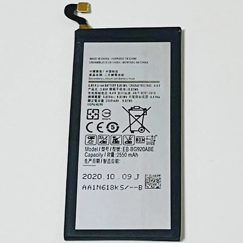 3 85 V 2550 мА/ч EB-BG920ABE для Samsung Galaxy S6 G920K G920L G920S G920I G920F G920A G920T G920P G920X G920V G920FD батарея |