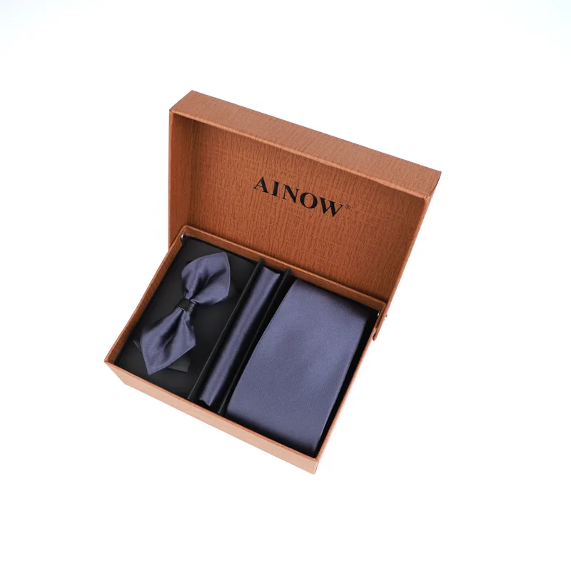 

Men's Solid Color Tie Set Custom Formal Wear Business Korean Version Professional Jacquard Tie