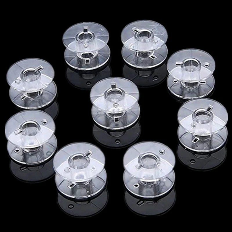 

10/20/30/50pcs Empty Bobbins Spool Transparent Plastic Empty Bobbins Spool for Brother Household Sewing Machine DIY Sewing Tools