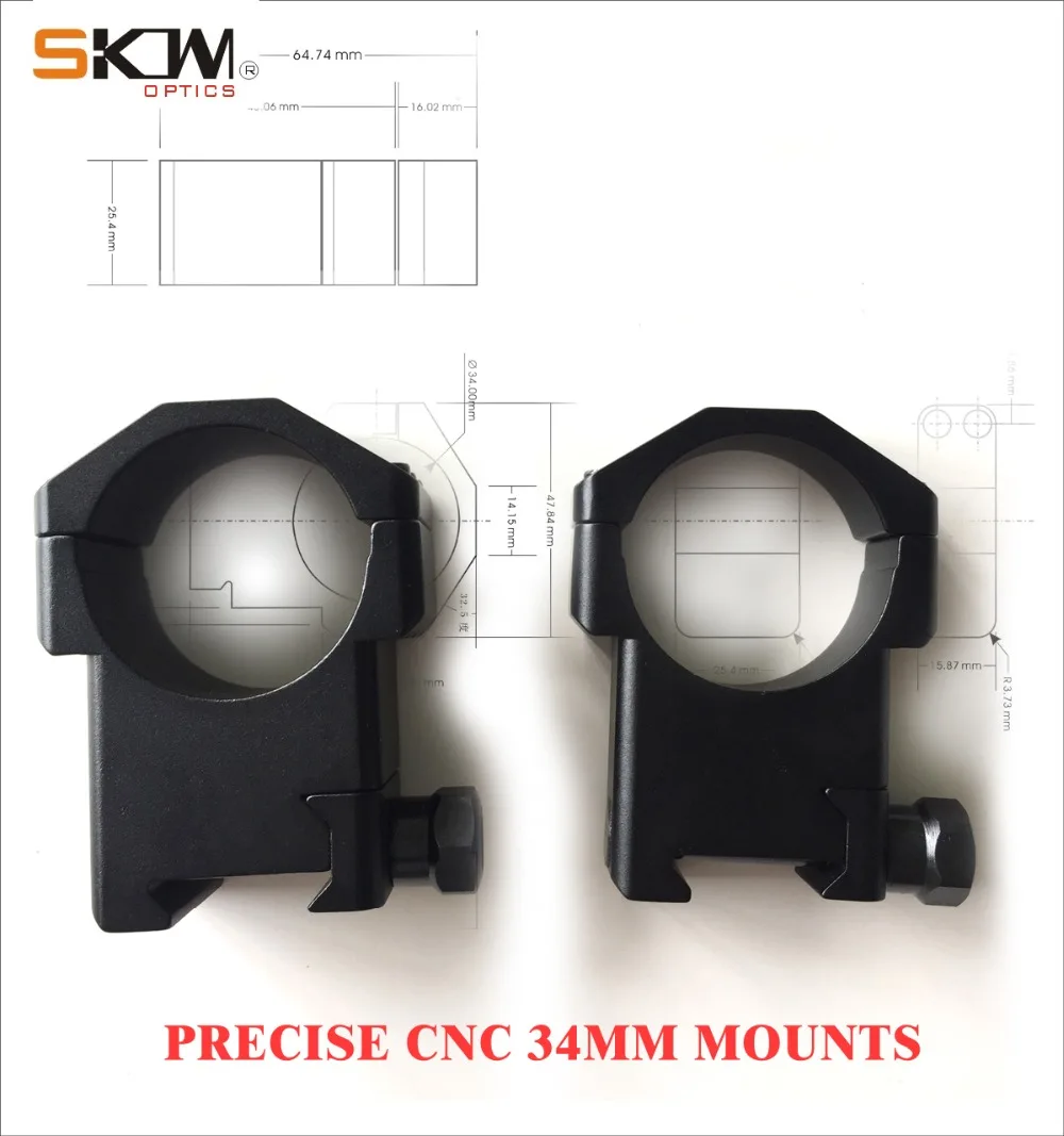 SKWGEAR Tactical 34mm scope rings RifleScope Mount Fit Picatinny Mil CNC riflescope ring