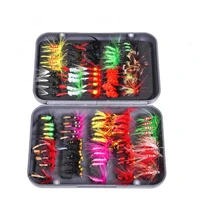 50hot20100pcs fly hooks fishing bionic insects butterfly lure fish tackle with box