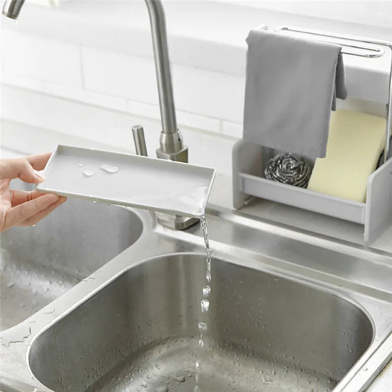 Free Punching Kitchen Sink Sponge Drain Rack Kichen Storage Stand Cookware Holder Iron Accessories ag07 | Дом и сад