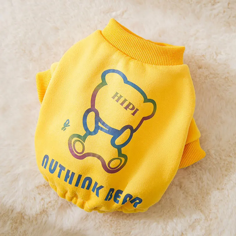 

Одежда для собак, мишка, одежда для домашних питомцев, очень маленькая милая толстовка, мультяшный принт, щенок, Осень-зима, Красочная Одежда...