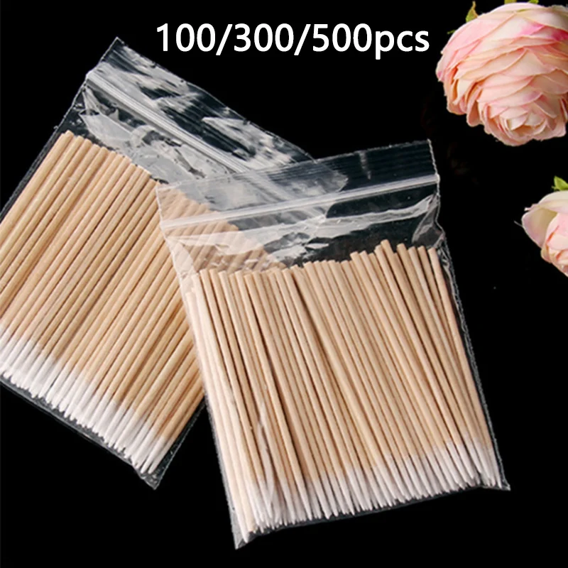 Палочки Деревянные ватные палочки для чистка ушей подводка глаз бровей губ тату