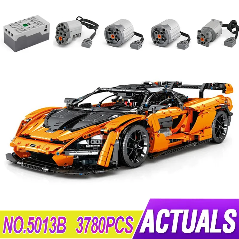 

T5013 Новый MOC масштаб 1:8 оринный Супер спортивный автомобиль 3780 шт. модель совместимый с McLarens Senna строительные блоки кирпичи игрушки рождестве...