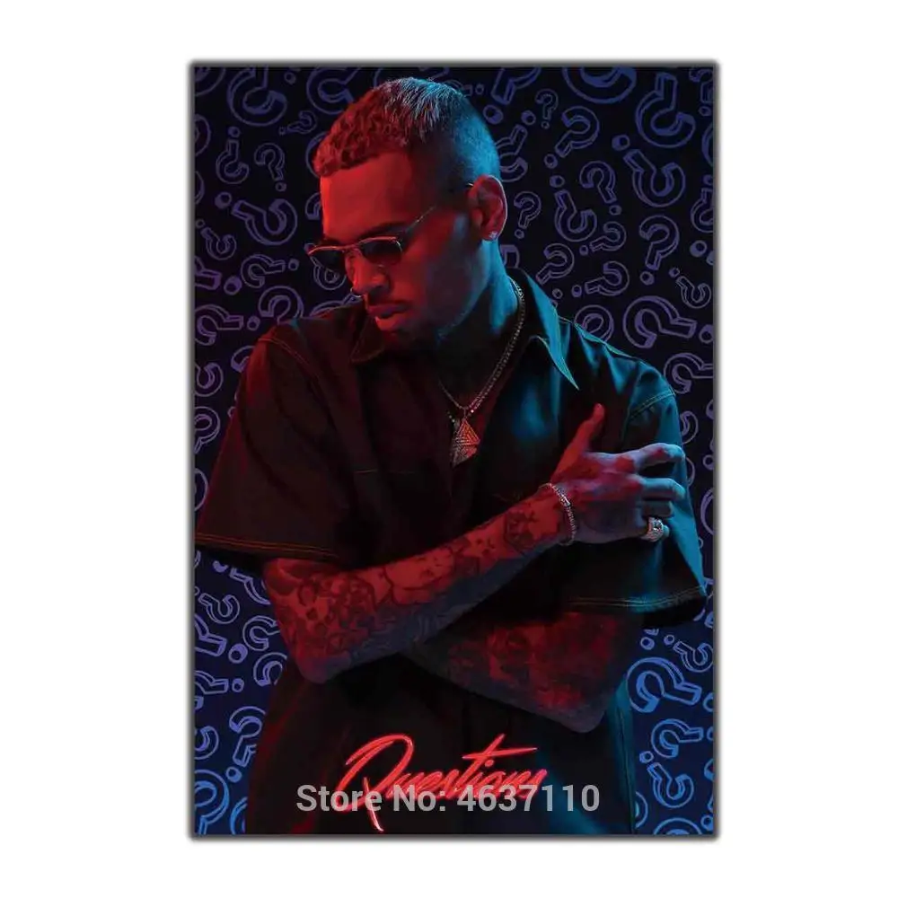 Крис Браун королевская X Черная Пирамида рэперская музыка из шелковой ткани с