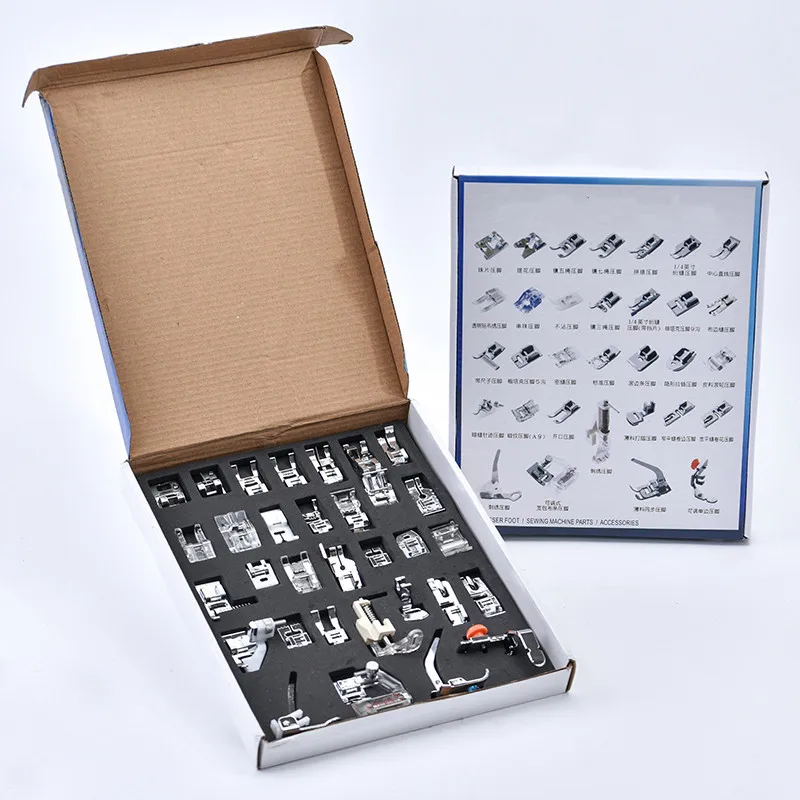 32 шт. швейная машина прижимная лапка набор оплетка слепой стежок darn свернутый