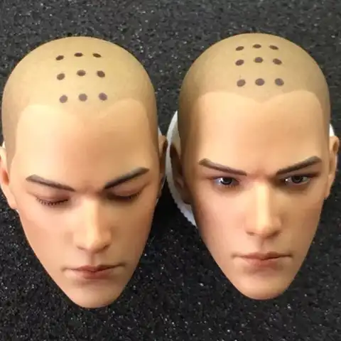 В наличии для продажи мужчин 2 версии Открытые и закрытые глаза голова Святого монаха скульптура для обычных 12-дюймовых кукол экшн-фигурок