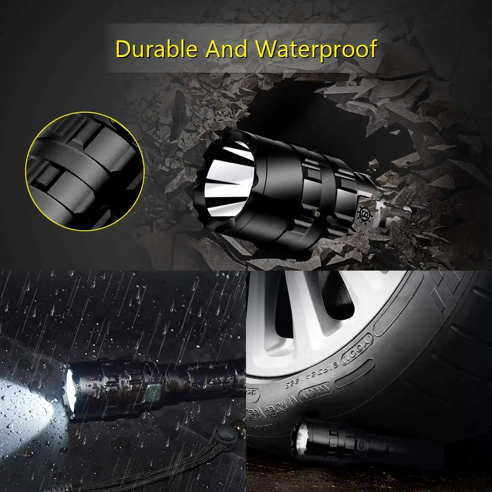 ZK20 светодиодный фонарь перезаряжаемый L2 с высокими люменами светодиодный тактический фонарь Водонепроницаемый 5 режимов дропшиппинг походный фонарь