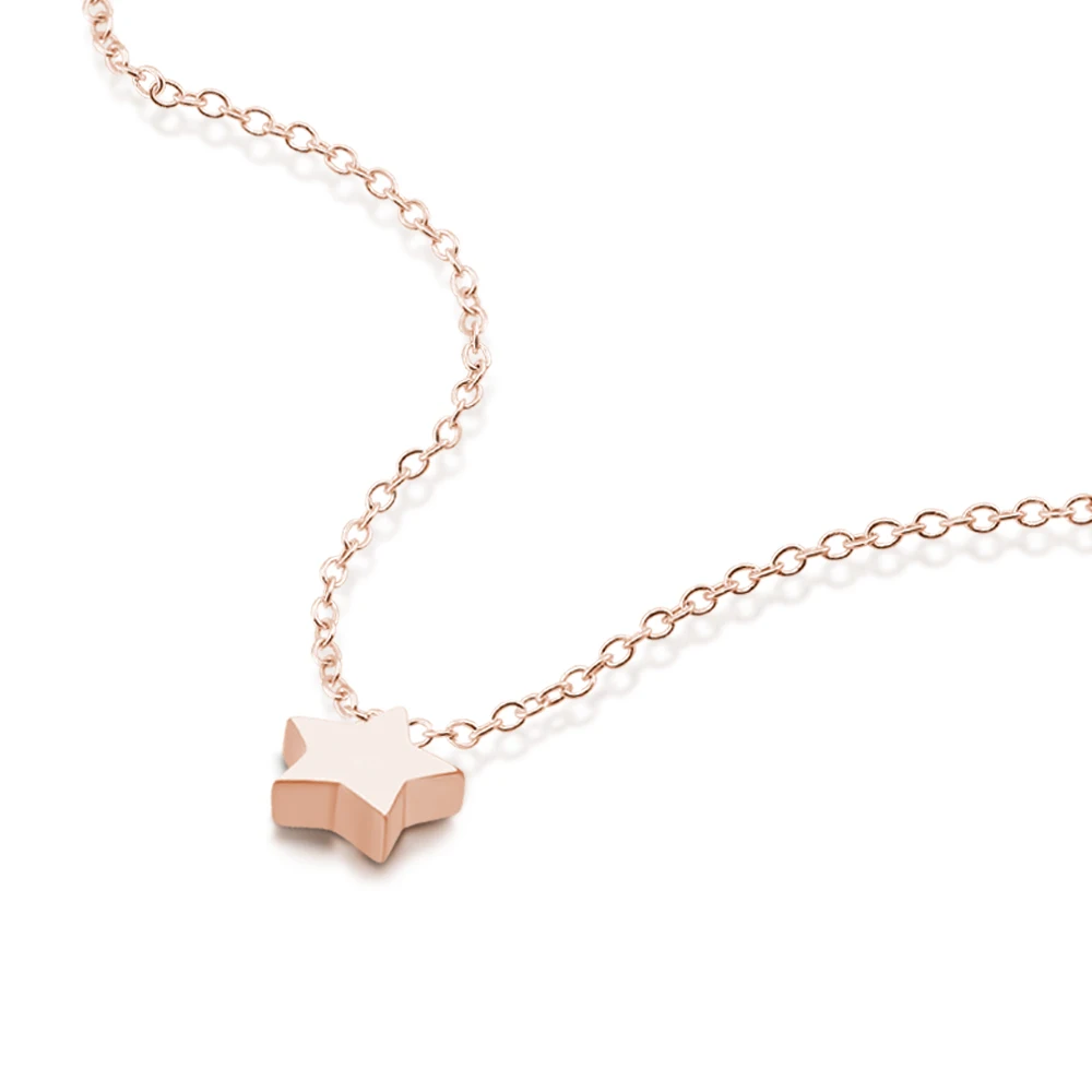 Простая изящная крошечная звезда подвеска чокер для женщин серебро 925 пробы