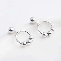 clearance style s925 sterling silver round bead earrings simple style three bead earrings k gold jewelry