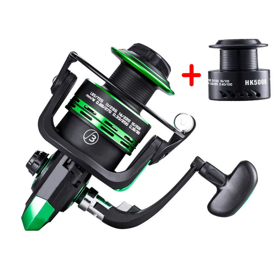

Bass Carp Spinning Reel 5.2:1 Metal Coil Spool Saltwater Spinning Fishing Reel with Spare Spool 1000 - 7000