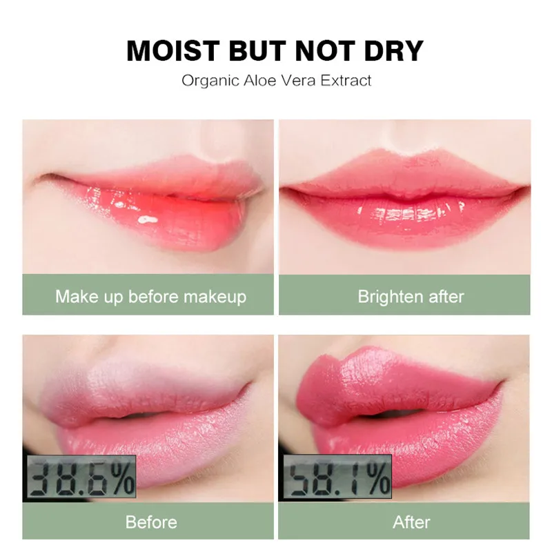 Новинка 4 г Матовая губная помада набор алоэ вера с изменением цвета Увлажняющая