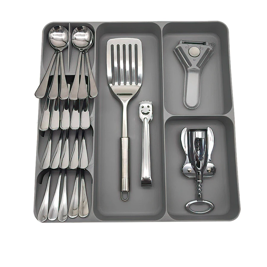 Кухня с выдвижными ящиками для хранения пластиковая коробка органайзера Ножи