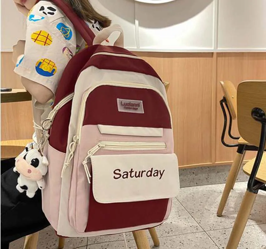 "Лидер продаж, новый корейский вместительный школьный портфель для студентов, водонепроницаемый нейлоновый рюкзак, милые модные дорожные с..."