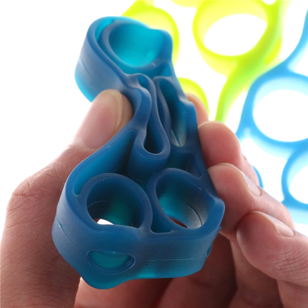 

1Pcs Silicone Finger Gripper Strength Trainer Resistance Band Hand Grip Wrist Yoga Stretcher Finger Expander Exercise 6 colors