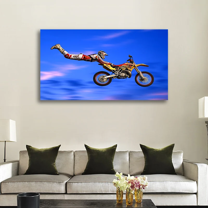 

Hanging painting decorative wall poster mountain motorcycle poster printing cool sports competition canvas painting fabric