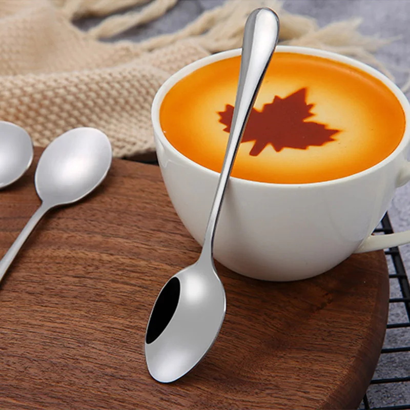 1Pcs Dining Appliance Coffee Spoon Kitchen Gadgets Long Handle Mug Cup Accessories Dessert Spoon Stainless Steel Stirrers