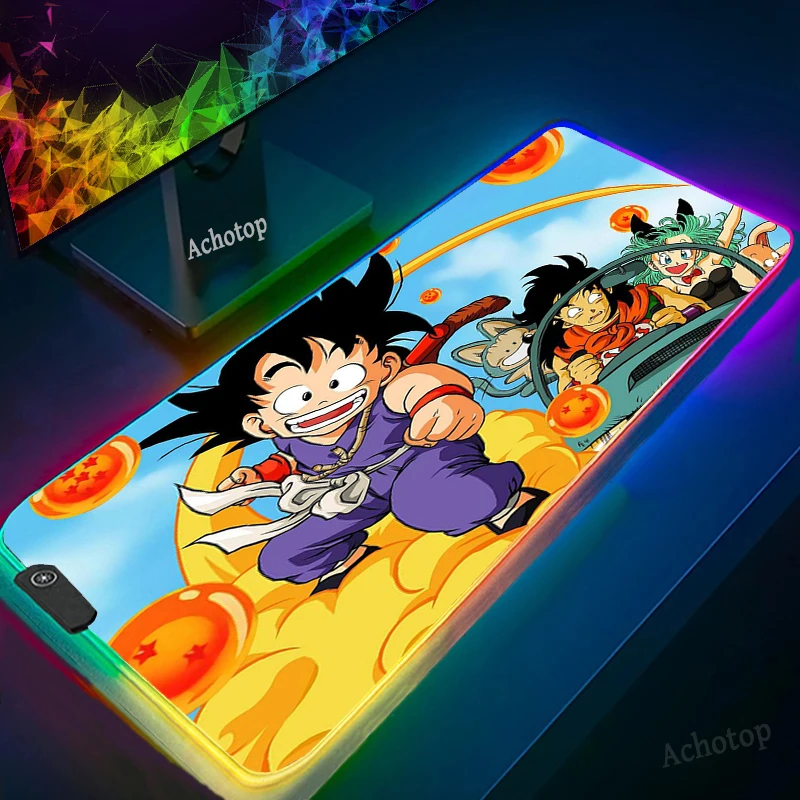 

Blue anime boy girl Gaming Mouse Pad RGB Large Gamer Big Rubber Mouse Mat Computer Mousepad Led Backlight XXL Keyboard Desk Mat