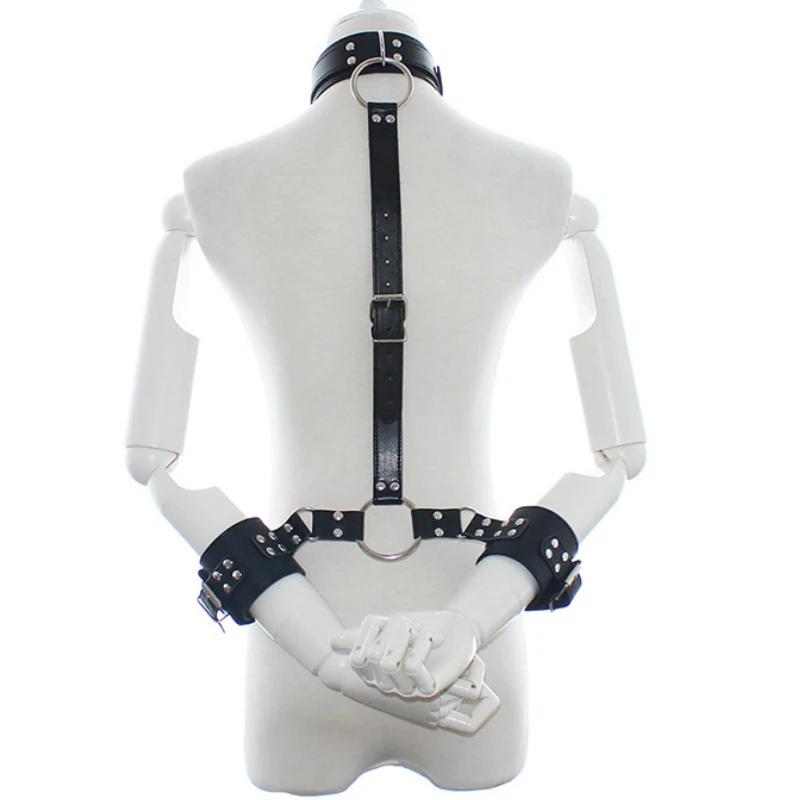 

Sex Toys Hand Neck Tied Bondage Sex Queen Handcuffs Hand Neck Connected Bdsm Collar Sexy Toys for Couples Mouth Gag Sex Game