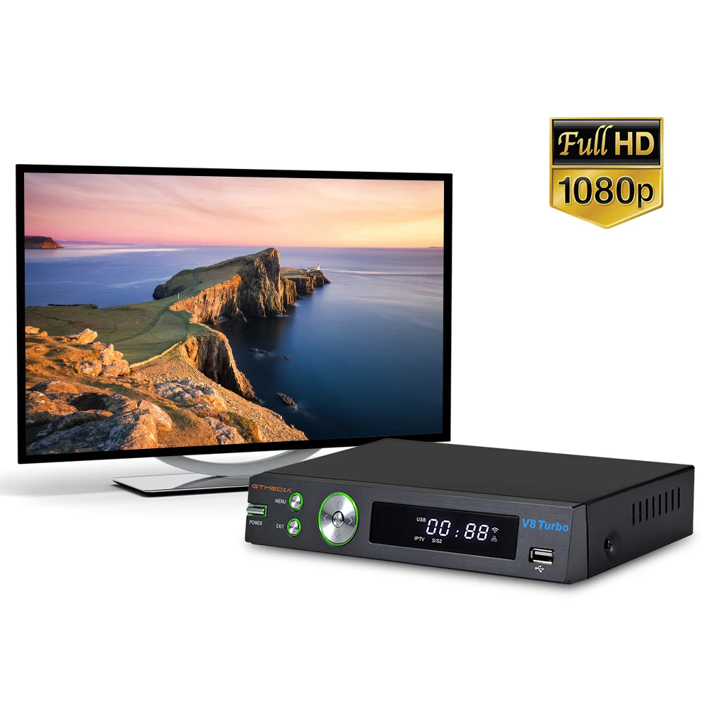 Спутниковый ресивер GTMEDIA V8 Turbo iptv box DVB-S2/T2/C поддержка Tivusat CA Card Slot ccam 1080P Full HD H.265 Pk NOVA