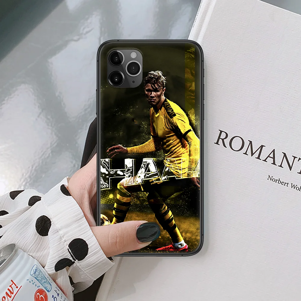 

Erling Haaland Soccer Football 17 Phone case For iphone 5 6 7 8 S SE plus X XS XR 11 12 mini Pro Max 2020 black black cell cover