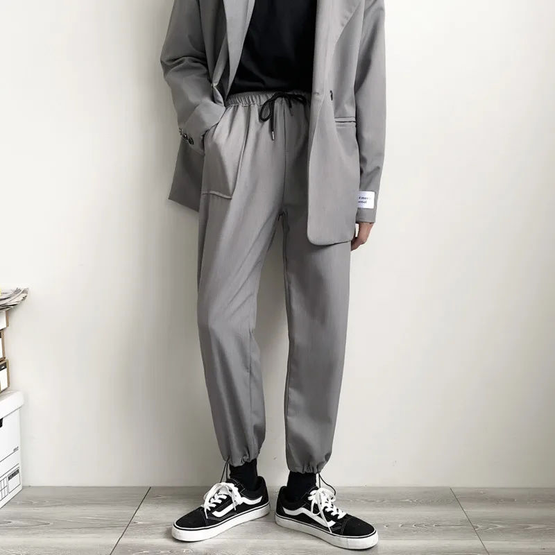 Весна лето 2020 новые корейские однотонные свободные брюки модные повседневные