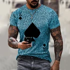 Футболка в стиле Харадзюку для мужчин и женщин, рубашка в стиле хип-хоп с короткими рукавами и 3D-принтом игральных карт, лето 2021