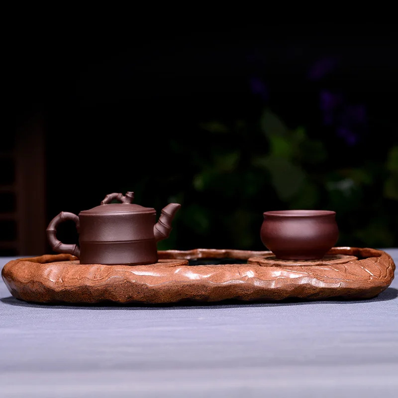 Чайный поднос новый тип необработанной керамики сухая чайная тарелка с