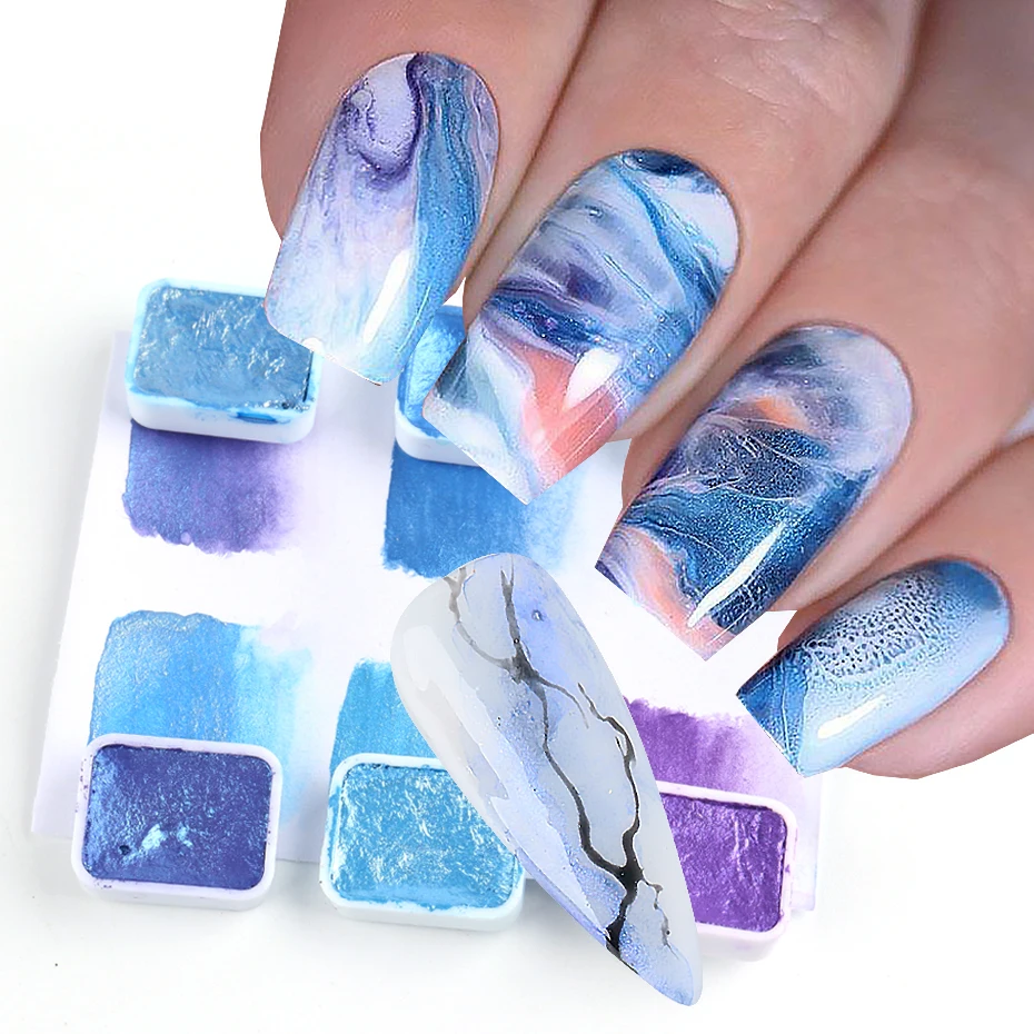 Акварельная краска пигмент для ногтей Блестящий Твердый жемчужный порошок