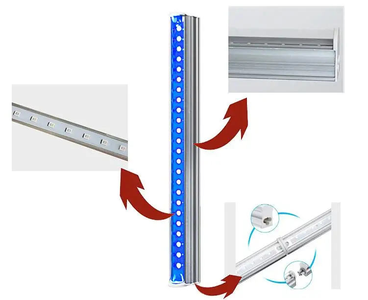 [Seven Neon]T5 30 см 24led 365NM ультрафиолетовые лучи стерилизатор чернила стекло принтер