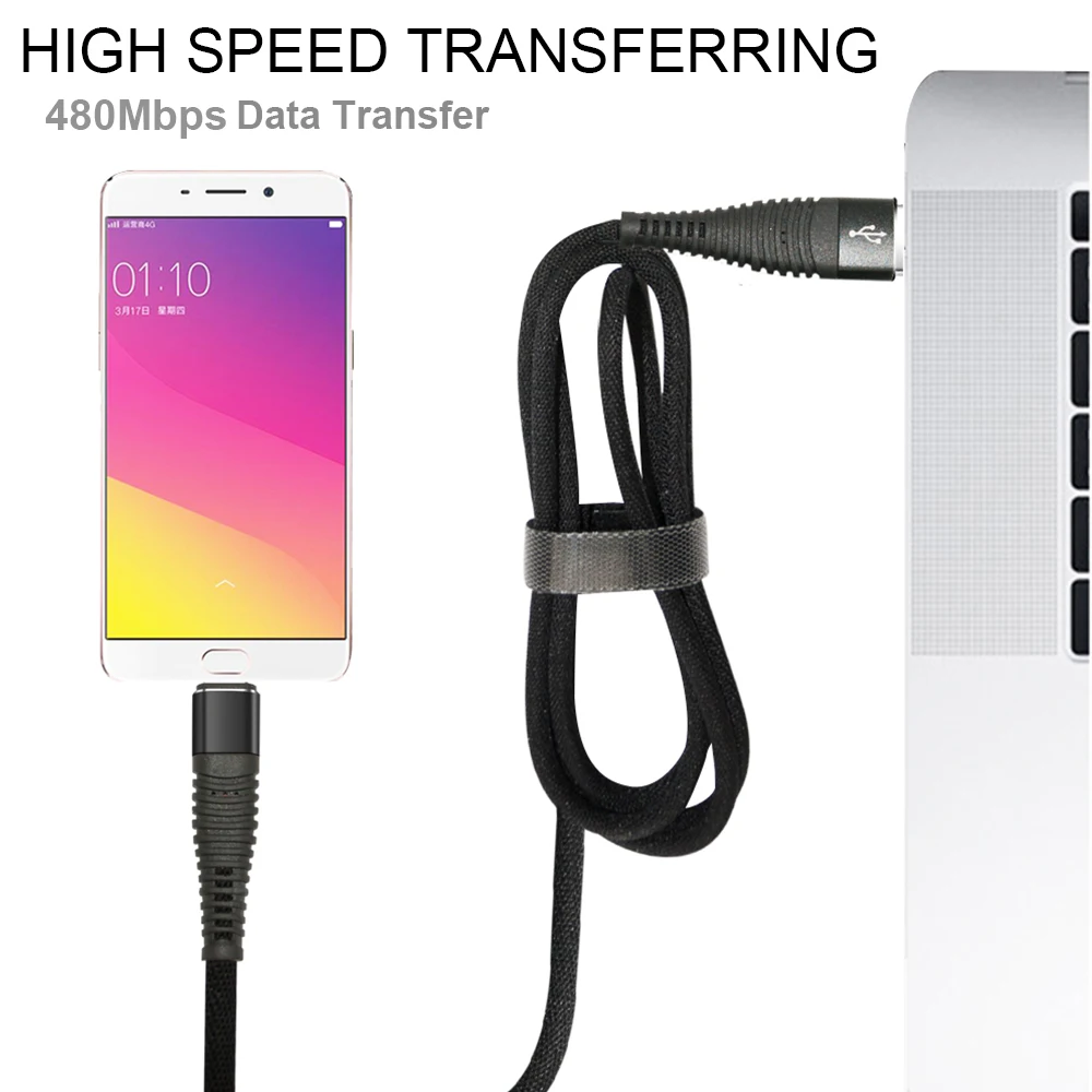 

Swalle 2A Nylon Micro USB Cable Fast Charge USB Data Cable for Samsung Vivo LG Lenovo Tablet Android Mobile Phone USB Charging