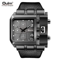 oulm large dial mens quartz watch leisure belt stainless steel pin buckle mens watch personality square decorative watch