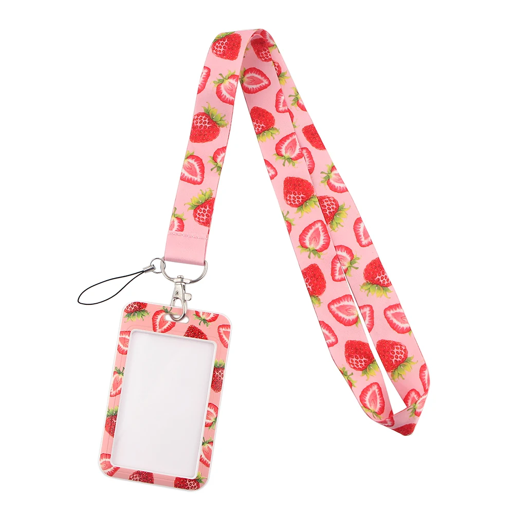 

HJ207 Strawberry Peach Kiwi Fruit Lanyard Neck Strap Rope Cute For Mobile Cell Phone ID Card Badge Keychain DIY Lanyards