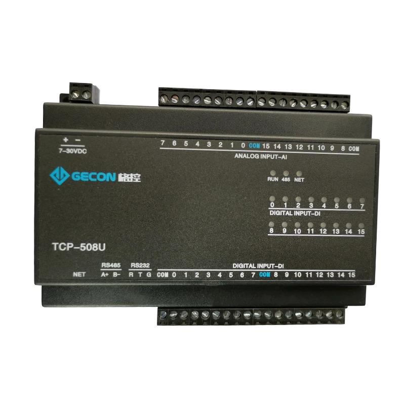 16AI аналоговый сбор 16DI переключатель вход Ethernet IO модуль RS485 232 PLC расширение